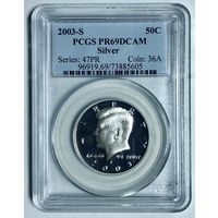 50 центов 2003 Кеннеди серебро США pf 69 deep cameo PCGS