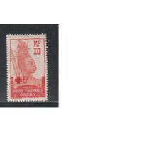 Габон-19175,(Мих.87)  * , Французские колонии, Стандарт, Надп. , Красный Крест(одиночка