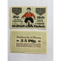 Нотгельд 25 пфеннигов Неуштрелитц. Веймарская республика - 1602 (2)