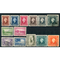 Нидерландская Индия - 1945/46г. - ландшафты, королева Вильгельмина - 13 марок - полная серия, гашёные [Mi 320-332]. #3-WB-83-A-1
