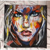 Картина акрилом на бумаге, 50*50