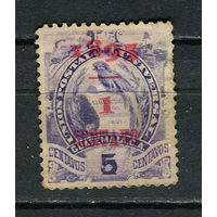 Гватемала - 1895 - Герб с надпечаткой 1895/ 1 CENTAVO на 5С - (есть тонкое место) - [Mi. 55I] - полная серия - 1 марка. Чистая без клея.  (Лот 20Gv)-T4P16