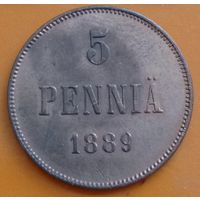 Финляндия 5 пенни 1889. Александр III