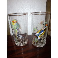 2 стакана БОГЕМИЯ 13СМ ХРУСТАЛЬНОЕ ДНО.