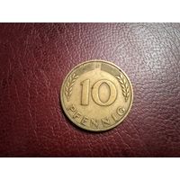 Германия 10 пфеннигов 1949 "F" - Штутгарт