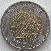 Зимбабве 2 доллара 2018 г.