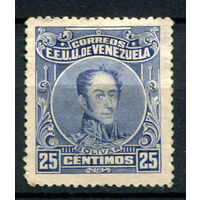 Венесуэла - 1924/28г. - Симон Боливар, перф. 14, 25 с - 1 марка - чистая, без клея, есть несколько маленьких пятен на лицевой стороне [Mi 109 C]. #4-W1-109-A-2