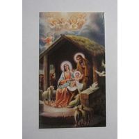 Календарик 1991г. Рождение Иисуса. Ангелы спускаются с небес.