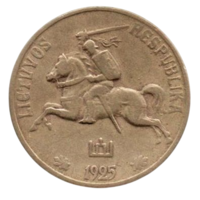 ЛИТОВСКАЯ РЕСПУБЛИКА. ПЕРВАЯ РЕСПУБЛИКА. 20 ЦЕНТОВ 1925 г. ПАГОНЯ.