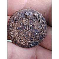 2 коп 1766г ММ перечекан из 4 коп 1762г Барабаны