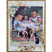 Репринт.Открытка для посткроссинга 10,5 х 14,8 см "Далёкое детство"издателя начала 20 века Эрнеста Нистера