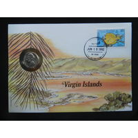 США Виргинские острова 5 центов 1968 г конверт первого дня КПД
