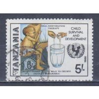 [841] Танзания 1986. Дети.Мать с ребенком. Гашеная марка.