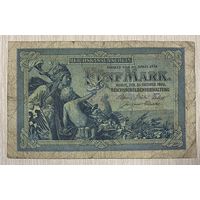 Банкнота 5 марок 1904 год. Германская империя. С рубля без МЦ.