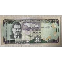 Банкнота 100 долларов 2010 год Ямайка Дональд Сангстер