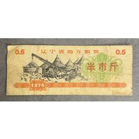 Местные талоны на продукты питания в провинции Ляонин 1974 год. С рубля без МЦ.