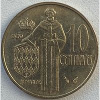 Монако 10 сантимов 1977 г.