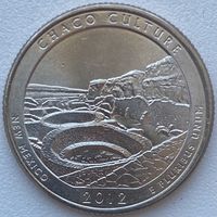 США 25 центов (квотер) 2012 г. P. Национальный исторический парк Чако