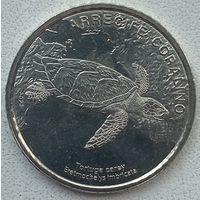 Коста-Рика 50 колонов 2023 г. Фауна экосистемы. Коралловый риф. Морская черепаха Хоксбилл