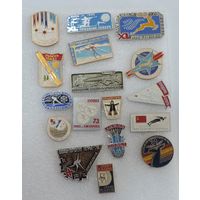 Значки "Спортивные игры Севера" СССР - 17 шт. Алюминий.