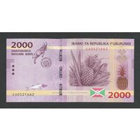 Бурунди 2000 франков 2015 года. Тип P-52. Состояние UNC