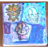 Объемная картина холст подрамник акрил 10 на 10 см ручная работа сюрреализм