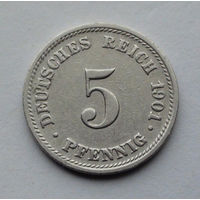 Германия - Германская империя 5 пфеннигов. 1901. D