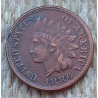 США 1 цент 1886 года. Индеец. Предложи свою цену или обмен!