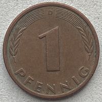 Германия 1 пфенниг 1977 г. D