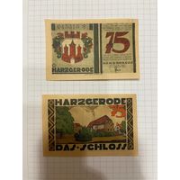 Нотгельд 75 пфеннигов. Германия. Веймарская республика Харцрод-0201