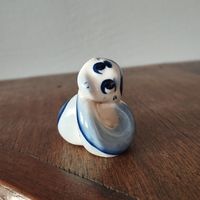 Статуэтка фарфоровая маленькая Змея, Гжель