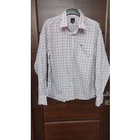 Легкая рубашка на 52-56 размер, отличное состояние, хлопок. Красивого светло-розового цвета. Длина 78 см, длина рукава 65 см, ПОгруди 62,5 см, ПОталии 61 см.