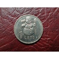 1 лат Латвия 2007 г. Снеговик.