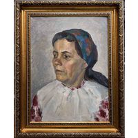 Свентоховский П.В "Жаночы партрэт", 1974г. Холст, масло. Размер с рамой 52х65см.