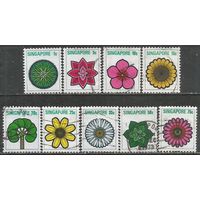 Сингапур. Цветы Юга Азии. 1973г. Mi#192-200.