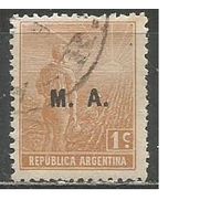 Аргентина. Крестьянин. Доплатная марка. Надпечатка. 1911г. Mi#157.