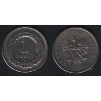 Польша y282 1 злотый 1990 год (mw) нов.тип (обращ) (_alb2