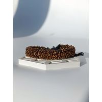 Широкий вязаный браслет из бисера