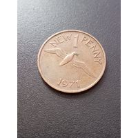 Гернси 1 новый пенни 1971 г.