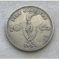 Боливия 10 сентаво 1937 - нечастая, один год чекана!