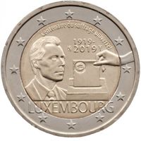 Люксембург 2 евро, 2019 100 лет всеобщему избирательному праву в Люксембурге UNC