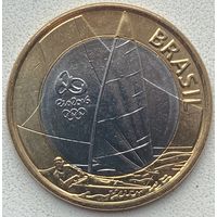 Бразилия 1 реал 2015 г. XXXI летние Олимпийские Игры, Рио-де-Жанейро 2016. Парусный спорт