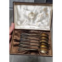 Десертный чайный/кофейный столовый набор ложек, ложечек БССР Белювелирторг, 875-я проба, 6 шт., серебро