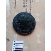 2 копейки 1766 года в красивой патине