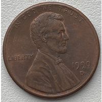 США 1 цент 1990 г. D