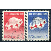 Дания - 1959г. - 100 лет Красному Кресту - 2 марки - полная серия, гашёные [Mi 375-376]. #3-WB-101-A-2