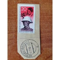 ГДР 1958 Вырезка с маркой "К 40-летию ноябрьской революции в Германии" (гашение) Mi.662 каталог 19.00 евро