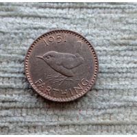 Werty71 Великобритания 1 фартинг 1951 Георг 6 Крапивник Птица