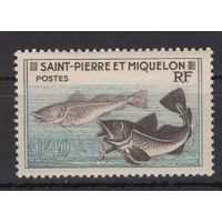 Французский Сен-Пьер и Микелон 1957** Морская фауна Рыбы Mi#381
