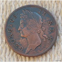 Британская губерния Ирландия 1 пени 1775 года. Король Георгий III.